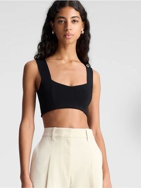 A.L.C. Jordana Compact Knit Bra Top Black Size L